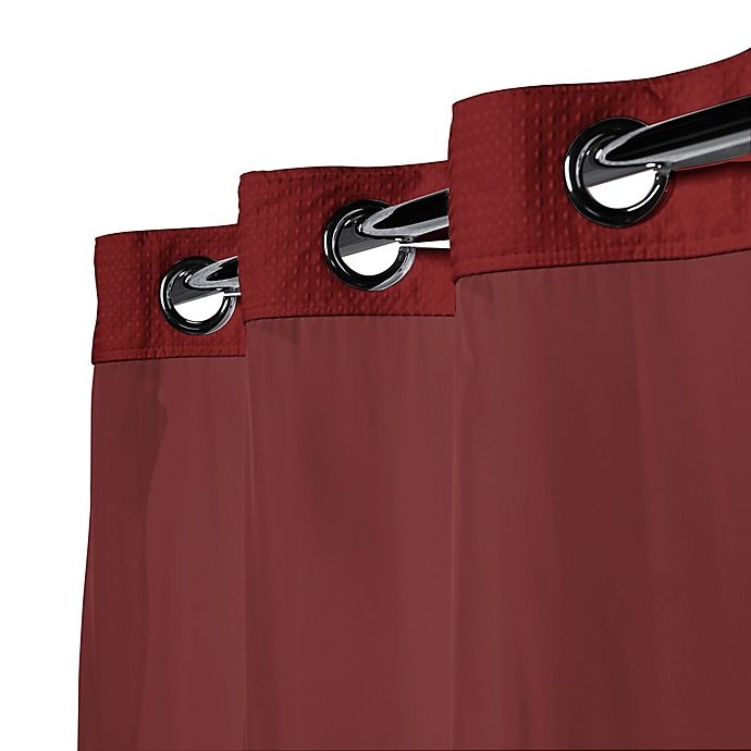 slide 3 of 4, Hookless Waffle Stall Fabric Shower Curtain - Rio Red, 54 in x 80 in