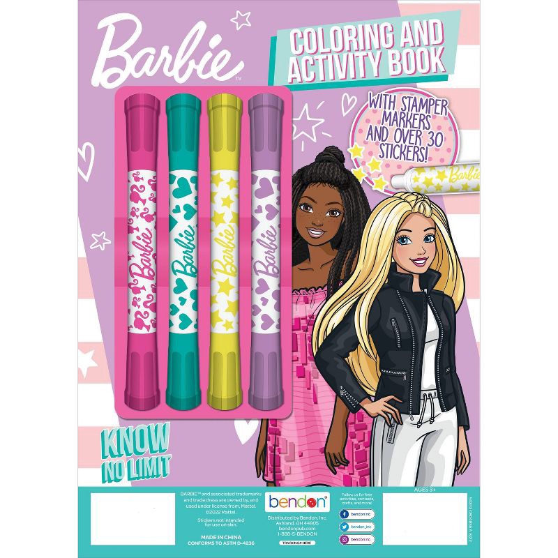 slide 2 of 6, Bendon Barbie Coloring & Activity with Stamper Marker, 1 ct