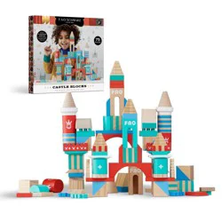 FAO Schwarz Toy Wood Castle Blocks 75pc Sprout