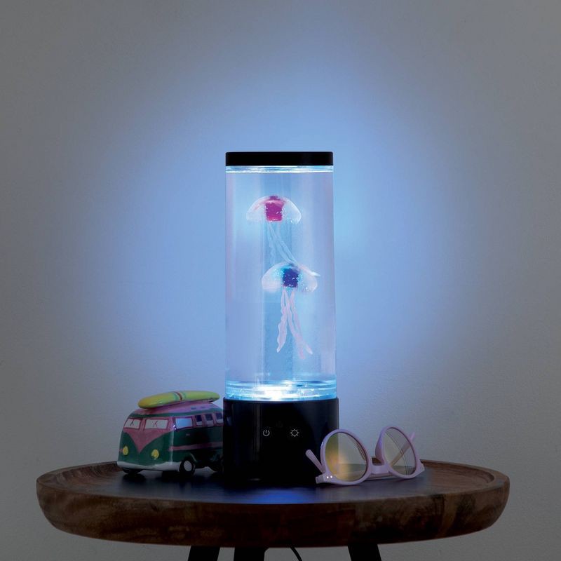 slide 2 of 3, 12" RGB Jellyfish Lamp with USB Black - West & Arrow: LED, Ocean Theme, No Assembly, 1 ct