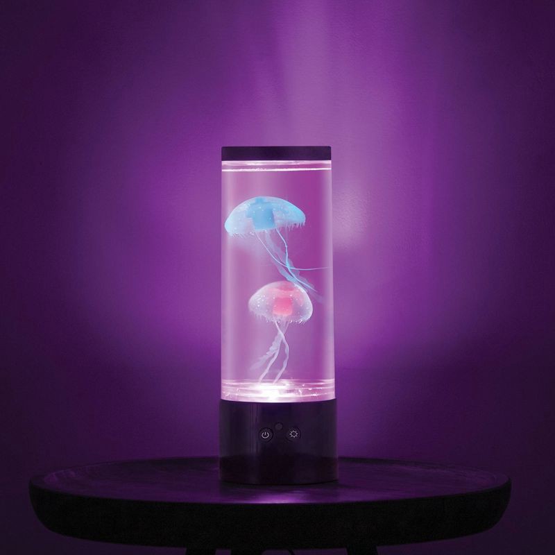 slide 1 of 3, 12" RGB Jellyfish Lamp with USB Black - West & Arrow: LED, Ocean Theme, No Assembly, 1 ct