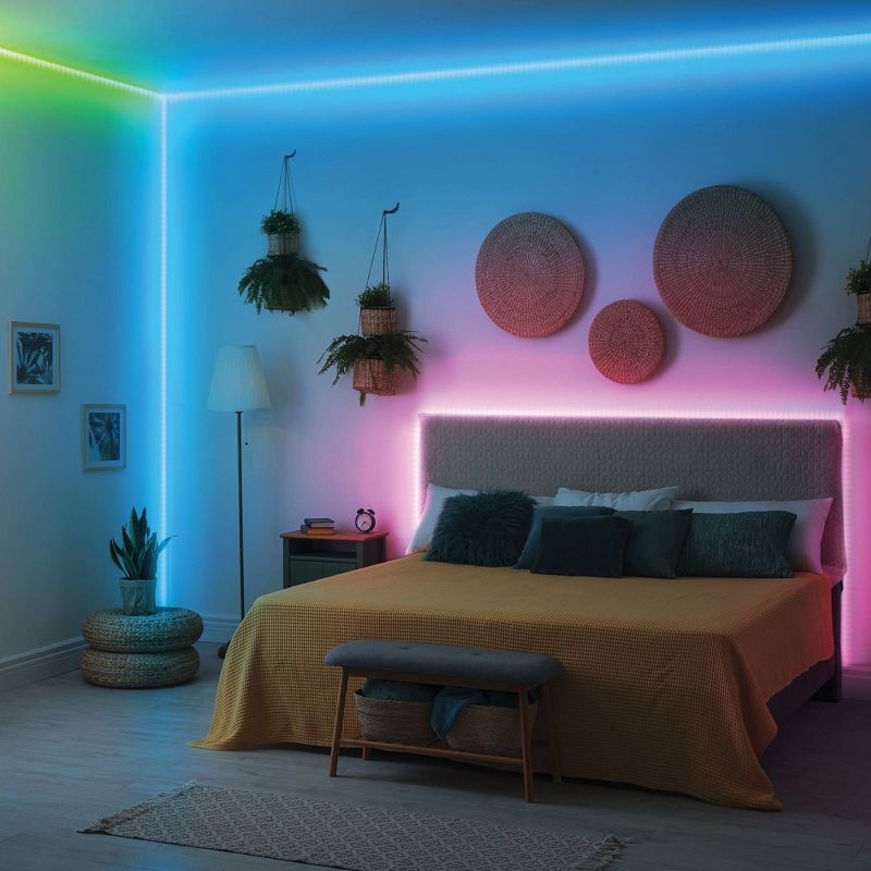 slide 2 of 3, 24.6' Strip Light with Sound Reactive Technology - West & Arrow: RGB, Remote, Indoor Use, 1 ct