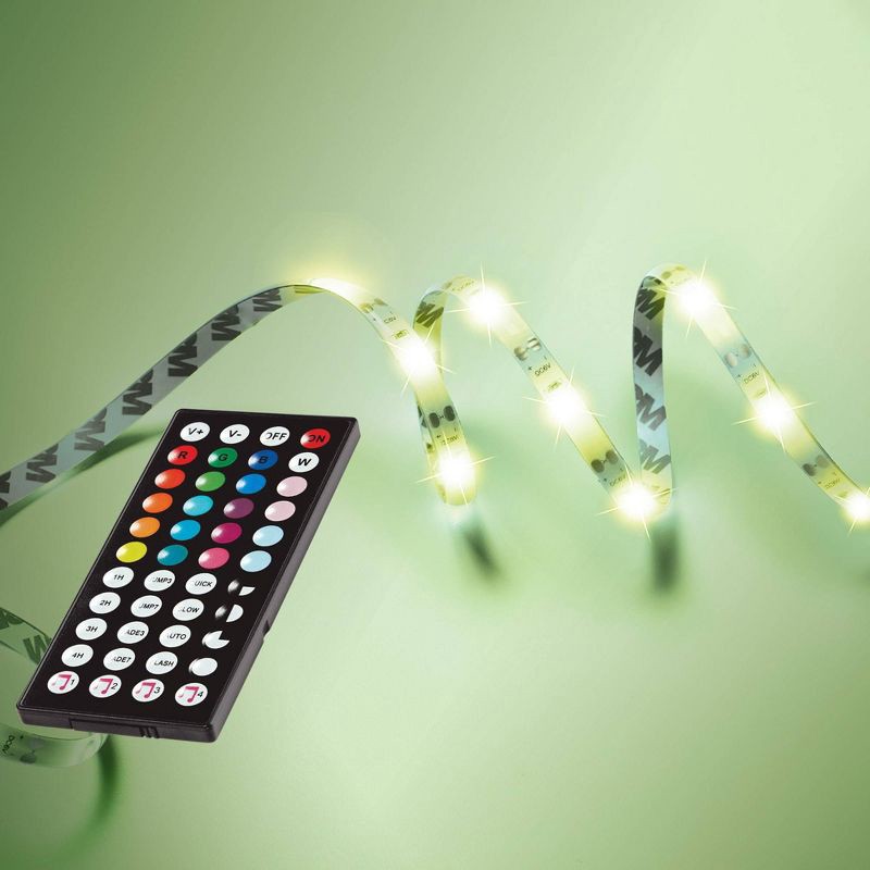 slide 1 of 3, 24.6' Strip Light with Sound Reactive Technology - West & Arrow: RGB, Remote, Indoor Use, 1 ct