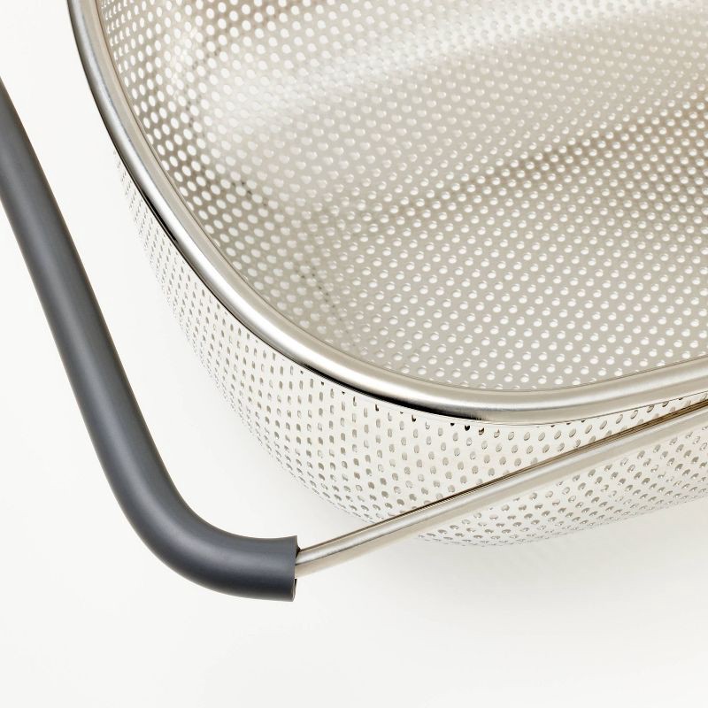 slide 3 of 3, 7qt Stainless Steel Expandable Over the Sink Mesh Colander Silver - Figmint™: Dishwasher-Safe Kitchen Strainer, 7 qt