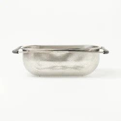 7qt Stainless Steel Expandable Over the Sink Mesh Colander Silver - Figmint™: Dishwasher-Safe Kitchen Strainer