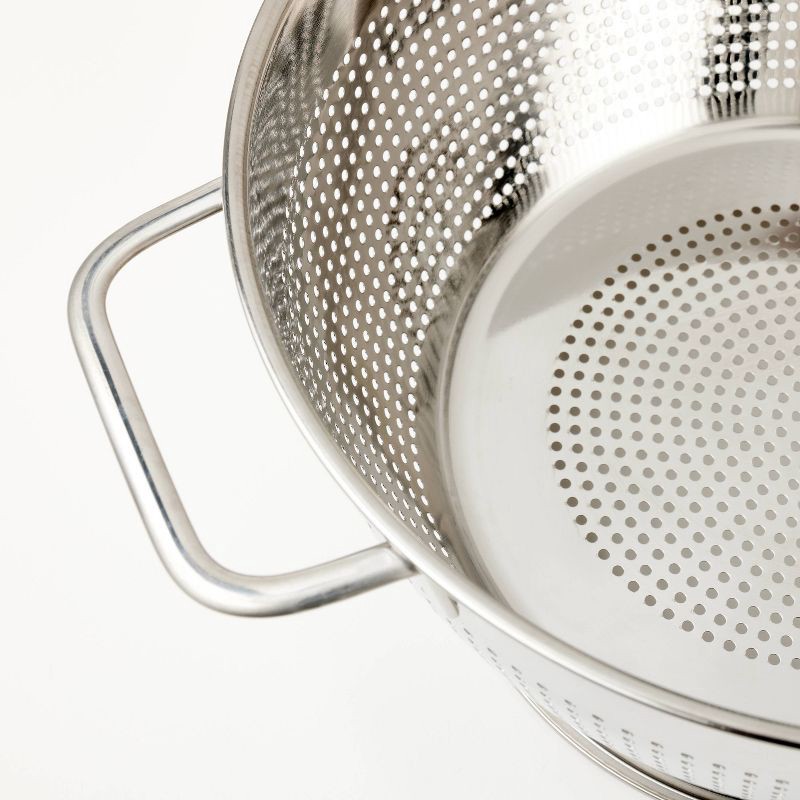 slide 3 of 3, 5qt Stainless Steel Colander Silver - Figmint™, 5 qt