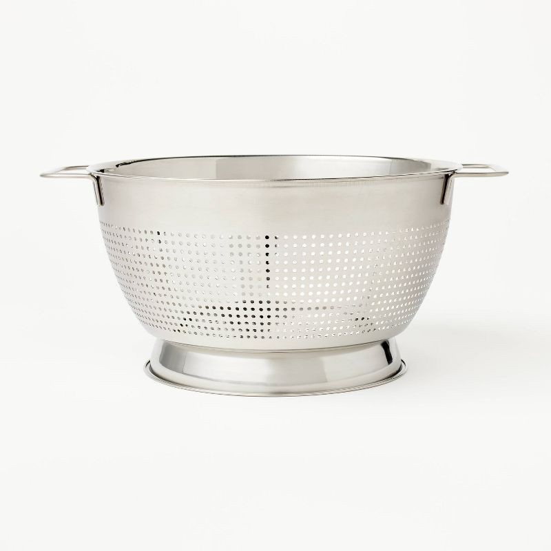 slide 1 of 3, 5qt Stainless Steel Colander Silver - Figmint™, 5 qt