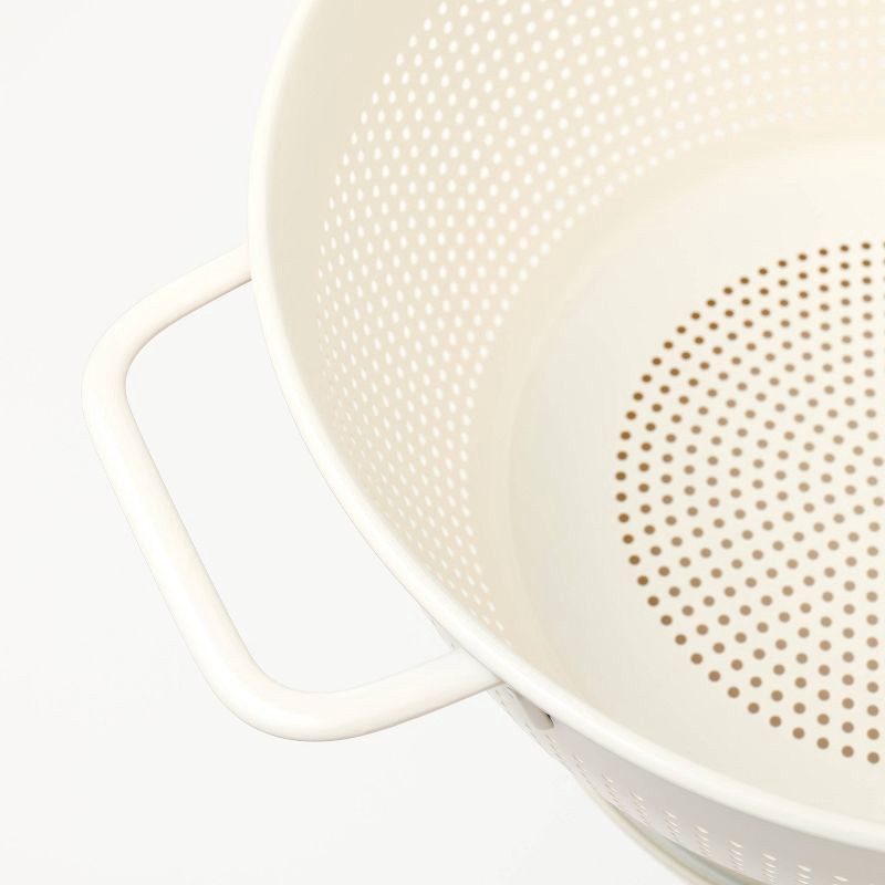 slide 3 of 3, 5qt Stainless Steel Colander Cream - Figmint™, 5 qt