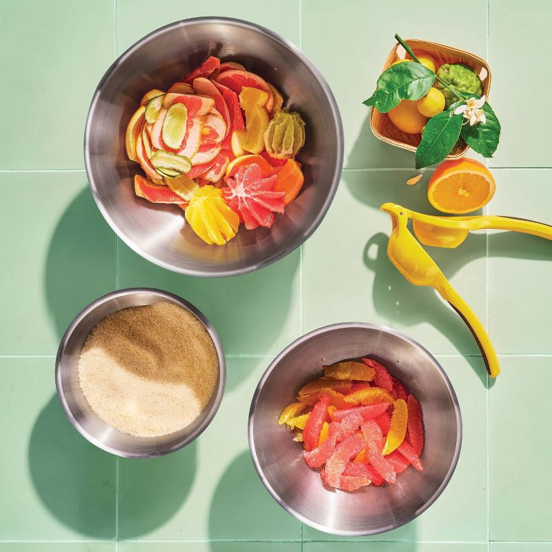 slide 2 of 3, 3pc (5qt, 3qt & 1.5qt) Stainless Steel Non-Slip Mixing Bowls (no lids) Silver - Figmint™, 3 ct, 5 qt, 3 qt, 1.5 qt