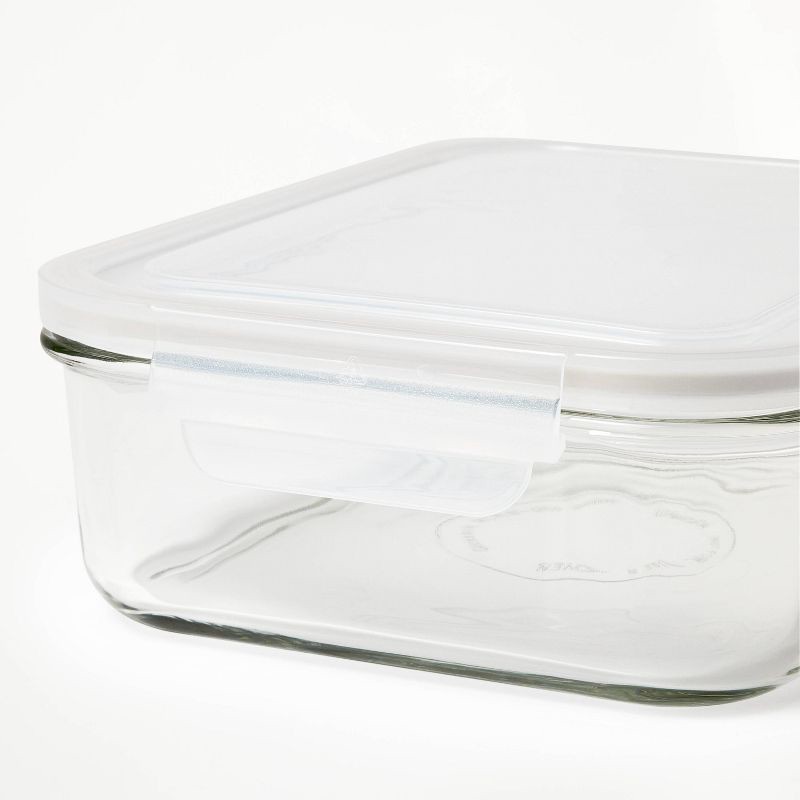 slide 4 of 6, 8pc (Set of 4) Glass Food Storage Container Set Clear - Figmint™: Freezer, Dishwasher & Microwave Safe, 8 ct
