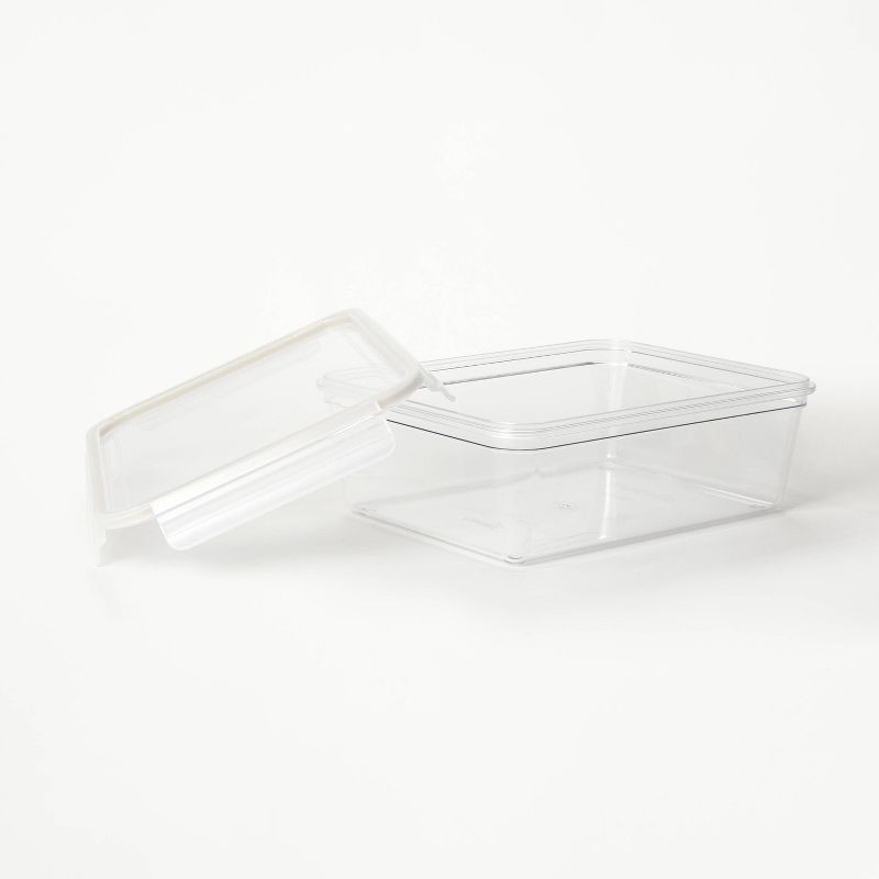 slide 3 of 5, 14 Cup Tritan Plastic Rectangle Food Storage Container Clear - Figmint™: Stackable, Freezer & Microwave Safe, 1 ct