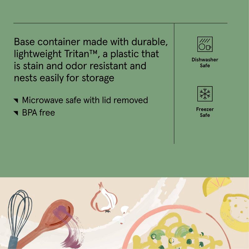 slide 5 of 5, 14 Cup Tritan Plastic Rectangle Food Storage Container Clear - Figmint™: Stackable, Freezer & Microwave Safe, 1 ct