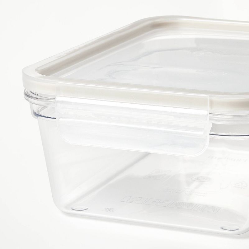 slide 4 of 5, 4pc (set of 2) 5.5 Cup Tritan Plastic Rectangle Food Storage Container Set Clear - Figmint™: Stackable Design, 4 ct