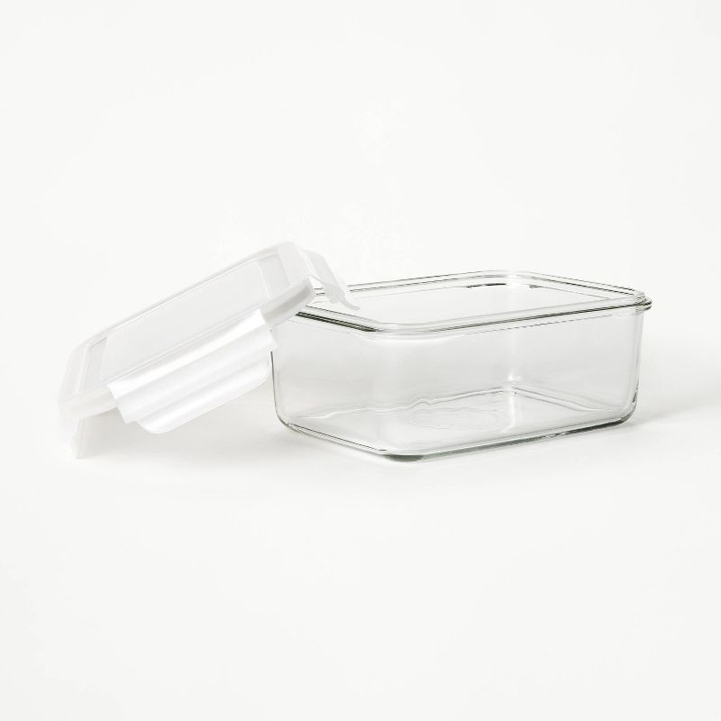 slide 3 of 5, 4.33 Cup Glass Food Storage Container Clear - Figmint™: Microwave, Freezer & Dishwasher Safe, Includes Lid, 1 ct