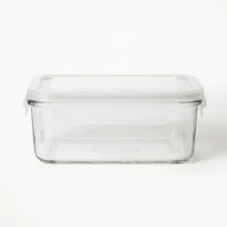 4.33 Cup Glass Food Storage Container Clear - Figmint™: Microwave, Freezer & Dishwasher Safe, Includes Lid