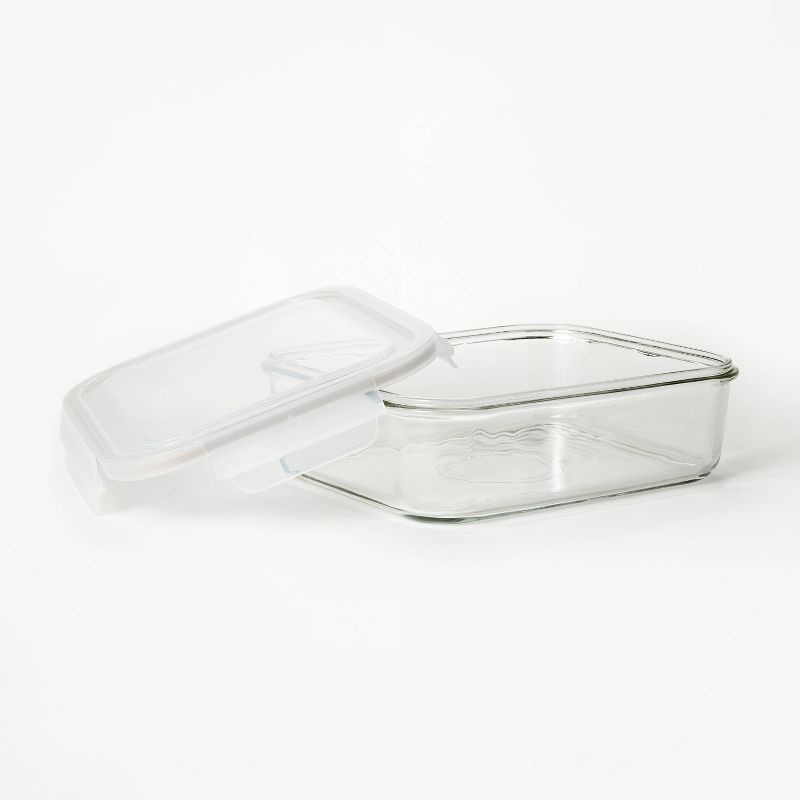 slide 3 of 5, 8 Cup Glass Food Storage Container Clear - Figmint™: Glass Container with Lid, Dishwasher & Microwave Safe, 1 ct