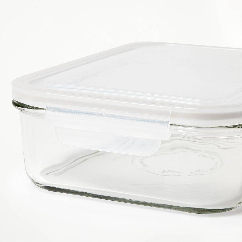slide 4 of 5, 8 Cup Glass Food Storage Container Clear - Figmint™: Glass Container with Lid, Dishwasher & Microwave Safe, 1 ct