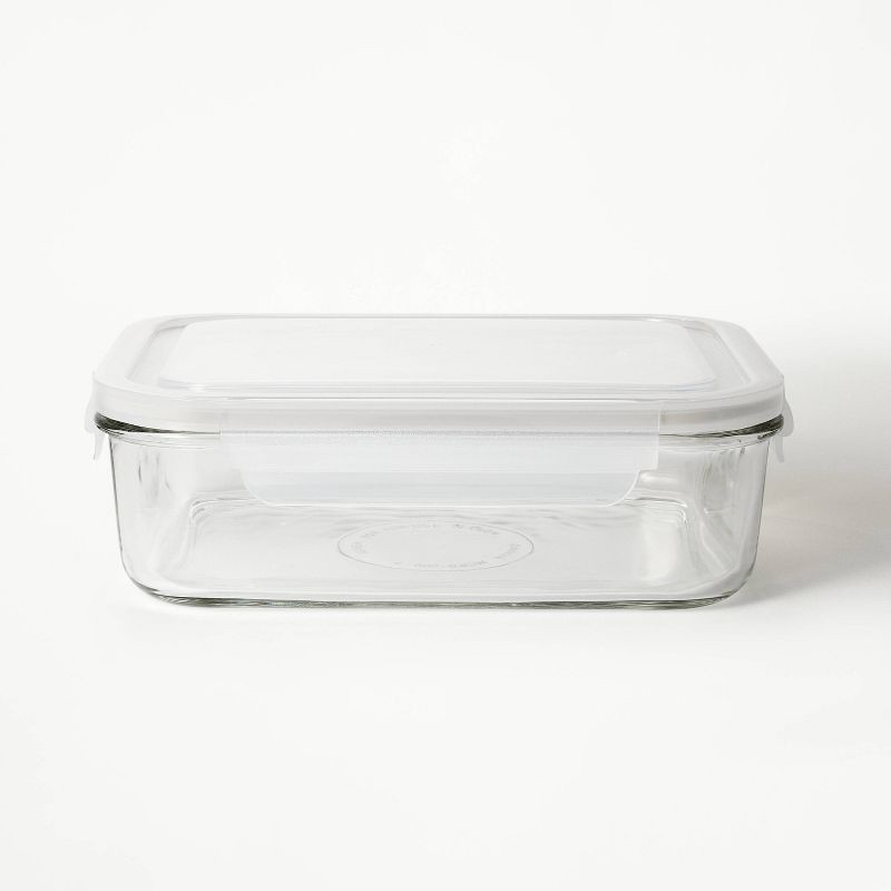 slide 1 of 5, 8 Cup Glass Food Storage Container Clear - Figmint™: Glass Container with Lid, Dishwasher & Microwave Safe, 1 ct
