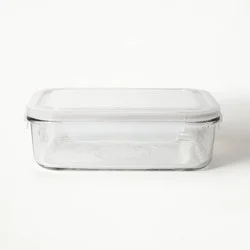 8 Cup Glass Food Storage Container Clear - Figmint™: Glass Container with Lid, Dishwasher & Microwave Safe