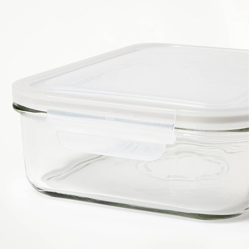 slide 4 of 6, 6pc (Set of 3) Glass Food Storage Container Set Clear - Figmint™: Freezer, Dishwasher & Microwave Safe, 6 ct