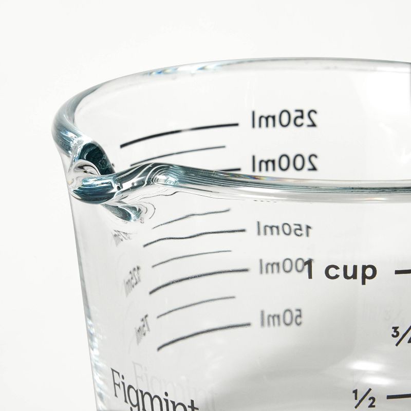 slide 3 of 4, 1 Cup Glass Measuring Cup Clear - Figmint™: Borosilicate, Microwave & Dishwasher Safe, 8oz Capacity, 8 oz