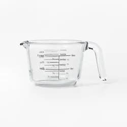 2 Cup Glass Measuring Cup Clear - Figmint™: Borosilicate, Microwave & Dishwasher Safe, 16oz Capacity