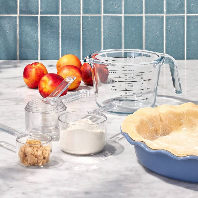 slide 4 of 4, 4 Cup Glass Measuring Cup Clear - Figmint™: Borosilicate, Microwave & Dishwasher Safe, 32oz Capacity, 32 oz