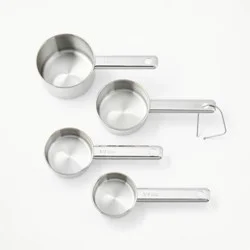 4pc Stainless Steel Measuring Cups Silver - Figmint™: Dishwasher-Safe, 18/8 Stainless Steel, Figmint Kitchen Essentials