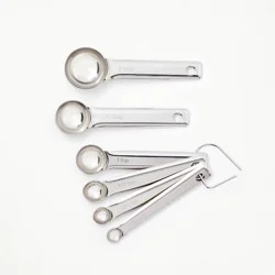 6pc Stainless Steel Measuring Spoons Silver - Figmint™: Dishwasher-Safe, Includes Teaspoon & Tablespoon Set