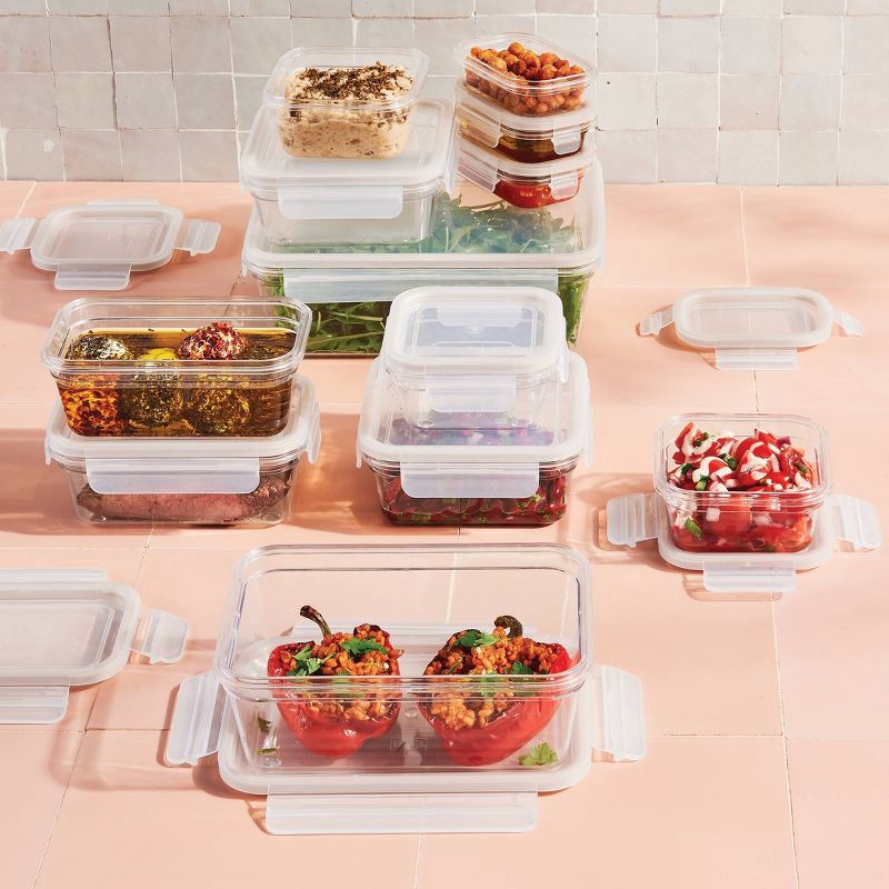 slide 2 of 4, 24pc (Set of 12) Tritan Plastic Food Storage Container Set with Lids Clear - Figmint™: Stackable, Microwave-Safe, 24 ct