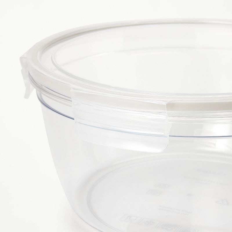 slide 4 of 4, 4pc (set of 2) 8.5 Cup and 14 Cup Tritan Plastic Round Food Storage Container Set with Lids Clear - Figmint™: Stackable, 4 ct