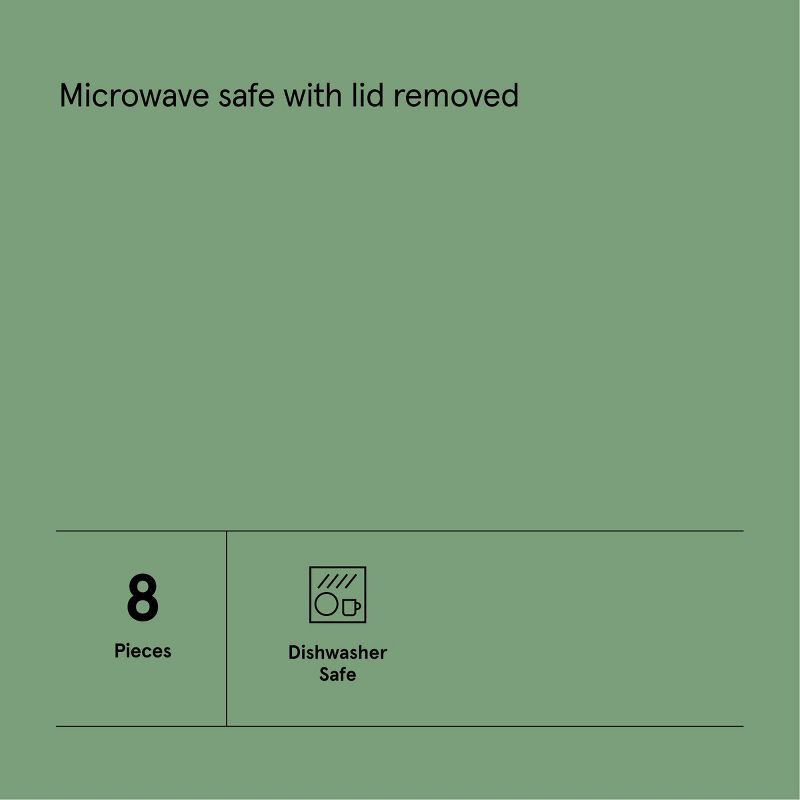 slide 4 of 5, 8pc Glass Set of 4 Mixing Bowls with Lids Clear - Figmint™: Microwave without Lid & Freezer Safe, Glass & Plastic, 8 ct