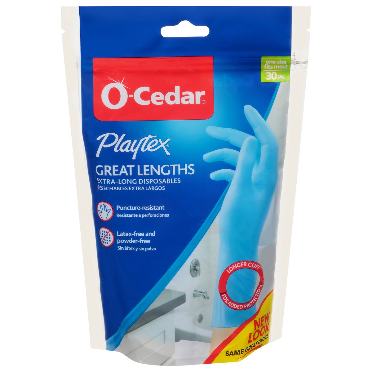 slide 1 of 9, O-Cedar Playtex Gloves, Great Lengths, Extra-Long Diposables, 30 ct