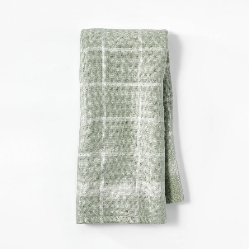 slide 1 of 3, Dual Sided Terry Kitchen Towel Sage Green/Cream - Figmint™, 1 ct