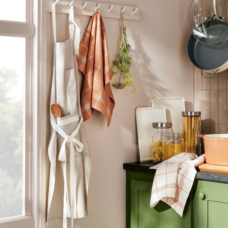 slide 2 of 4, Adult Cooking Apron Light Gray - Figmint™: Solid Cotton, Pockets, Hanging & Towel Loop, OEKO-TEX Certified, 34"x27", 1 ct