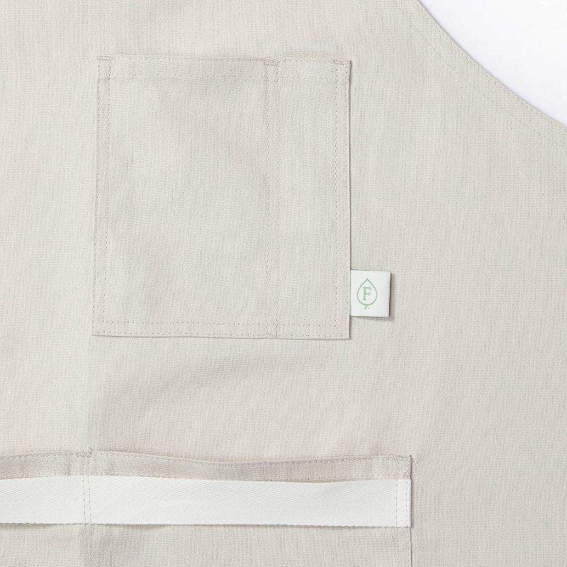 slide 3 of 4, Adult Cooking Apron Light Gray - Figmint™: Solid Cotton, Pockets, Hanging & Towel Loop, OEKO-TEX Certified, 34"x27", 1 ct