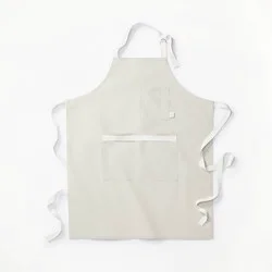 Adult Cooking Apron Light Gray - Figmint™: Solid Cotton, Pockets, Hanging & Towel Loop, OEKO-TEX Certified, 34"x27"
