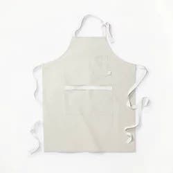 Adult Cooking Apron Light Gray - Figmint™: Solid Cotton, Pockets, Hanging & Towel Loop, OEKO-TEX Certified, 34"x27"