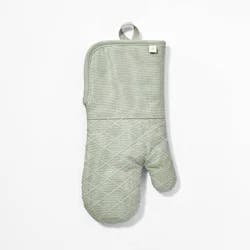 Oven Mitt Sage Green - Figmint™: Modern Kitchen Textile, Solid Pattern, Cotton, 14"x7", Silicon Gripper, OEKO-TEX Certified
