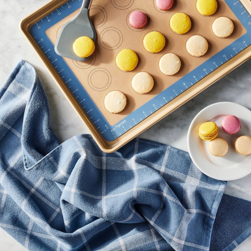 slide 2 of 4, Dual Sided Terry Kitchen Towel Blue/Cream - Figmint™: Stripe Pattern, Reversible, 100% Cotton, OEKO-TEX Certified, 1 ct