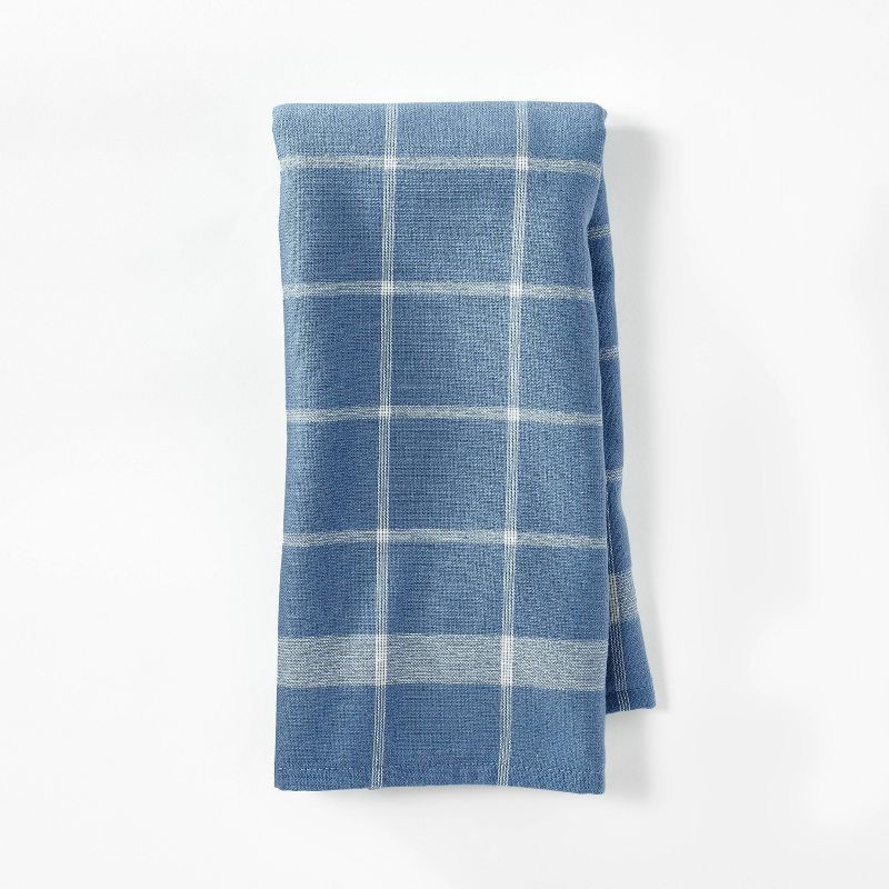 slide 1 of 4, Dual Sided Terry Kitchen Towel Blue/Cream - Figmint™: Stripe Pattern, Reversible, 100% Cotton, OEKO-TEX Certified, 1 ct
