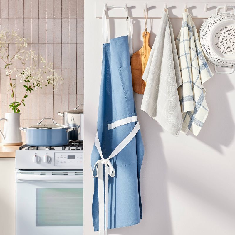 slide 2 of 3, Dual Sided Terry Kitchen Towel Light Gray/Cream - Figmint™: Cotton Stripe, Machine Wash, 28"x18", Kitchen Hand Towel, 1 ct