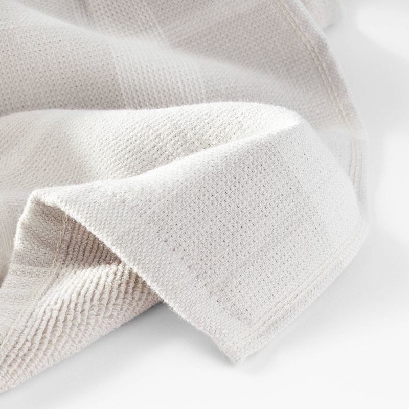 slide 3 of 3, Dual Sided Terry Kitchen Towel Light Gray/Cream - Figmint™: Cotton Stripe, Machine Wash, 28"x18", Kitchen Hand Towel, 1 ct