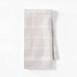 Dual Sided Terry Kitchen Towel Light Gray/Cream - Figmint™: Cotton Stripe, Machine Wash, 28"x18", Kitchen Hand Towel