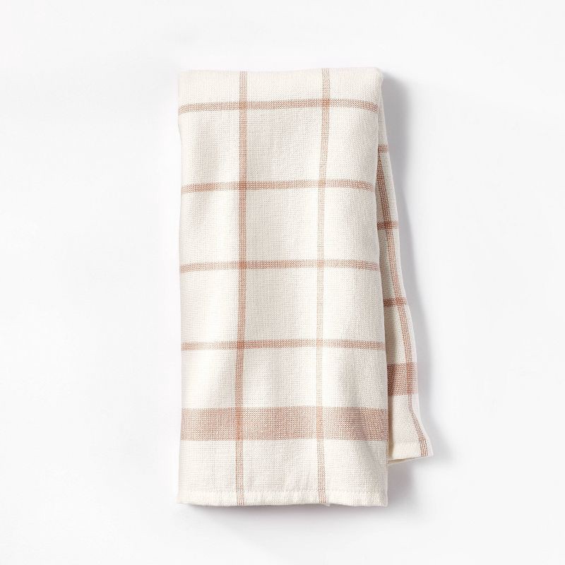 slide 1 of 3, Dual Sided Terry Kitchen Towel Cream/Terracotta Orange - Figmint™: Reversible Cotton Dish Towel, 28"x18", 1 ct