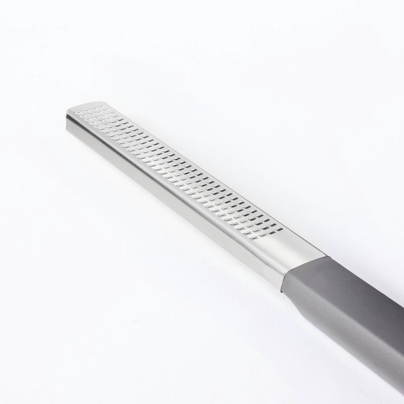 slide 3 of 3, Zester with Shield Dark Gray - Figmint™: Stainless Steel Citrus Grater, Reusable Cover, Dishwasher-Safe, 1 ct