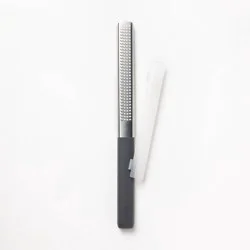 Zester with Shield Dark Gray - Figmint™: Stainless Steel Citrus Grater, Reusable Cover, Dishwasher-Safe