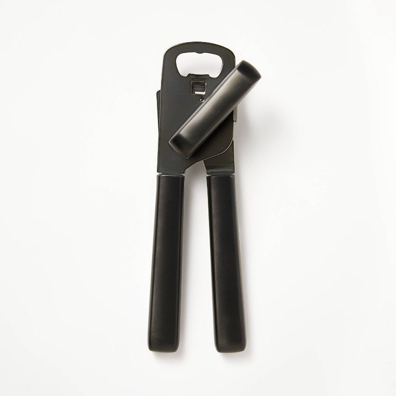 slide 1 of 3, Stainless Steel Manual Can Opener Black - Figmint™: Dishwasher-Safe, Freestanding, Kitchen Essential, 1 ct