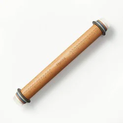 17.28" Adjustable Wood Rolling Pin Light Brown - Figmint™: Handled for Baking, Hand Wash, 1.16 lbs