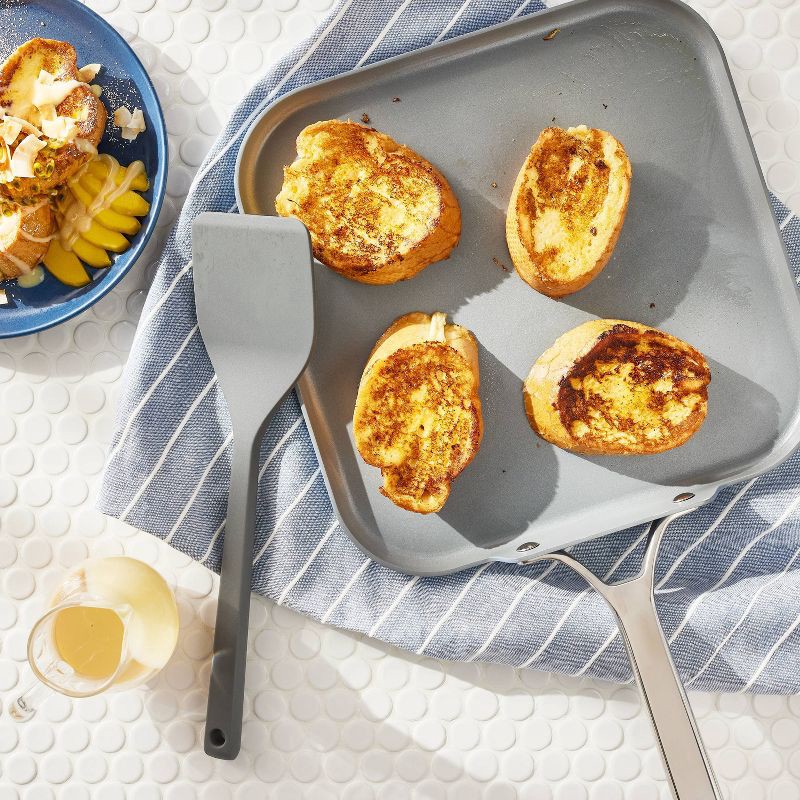 slide 2 of 4, Silicone Solid Turner Dark Gray - Figmint™: Silicone Spatula for Cooking, Dishwasher-Safe, 12.99" Length, 1 ct